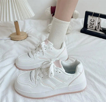 Xajzpa Women's autumn new campus style flat bottomed board shoes casual sports simple comfortable lightweight women's shoes